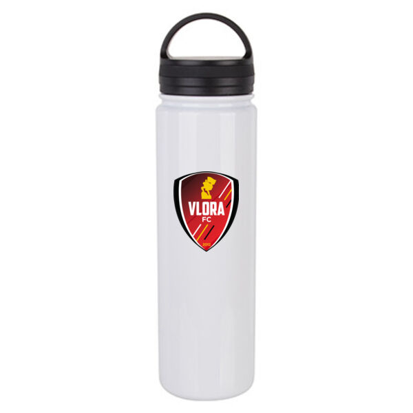 23 oz. Stainless Steel Flask Bottle w/ Portable Lid - Sublimated Logo Thumbnail