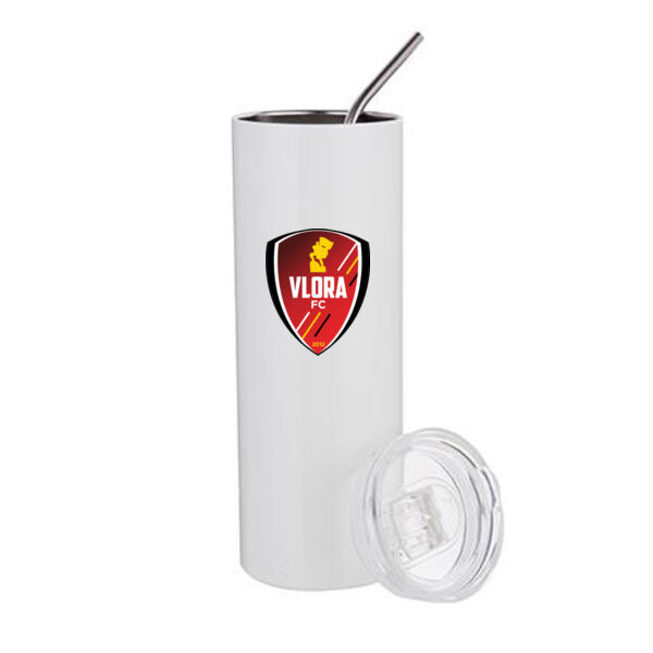 20 Oz Stainless Steel Tumbler W/Straw & Lid - Sublimated Logo Thumbnail
