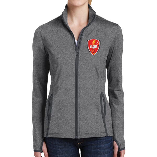 Sport-Tek Women's Sport Wick Stretch Contrast Full Zip Jacket - Embroidered Logo Thumbnail