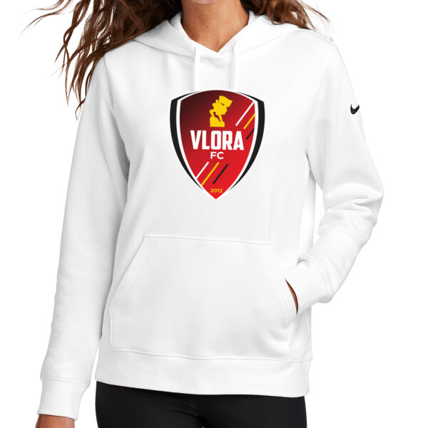 Nike Women's Club Fleece Sleeve Swoosh Pullover Hoodie - Printed Logo Thumbnail