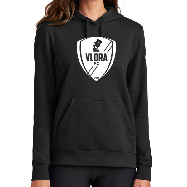 Nike Women's Club Fleece Sleeve Swoosh Pullover Hoodie - Printed Logo Thumbnail